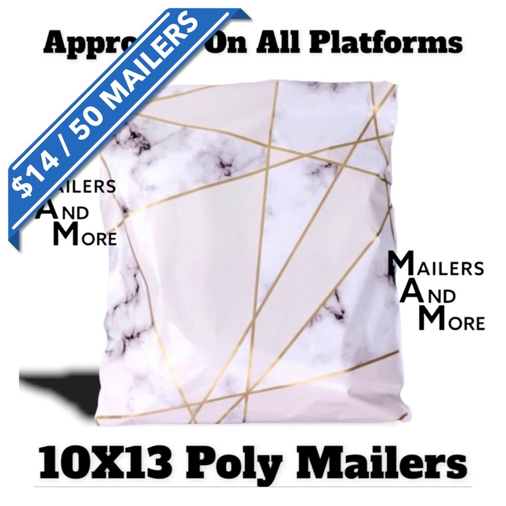 50 10X13 Marble Poly Mailers PRICE IS FIRM - Picture 2 of 8
